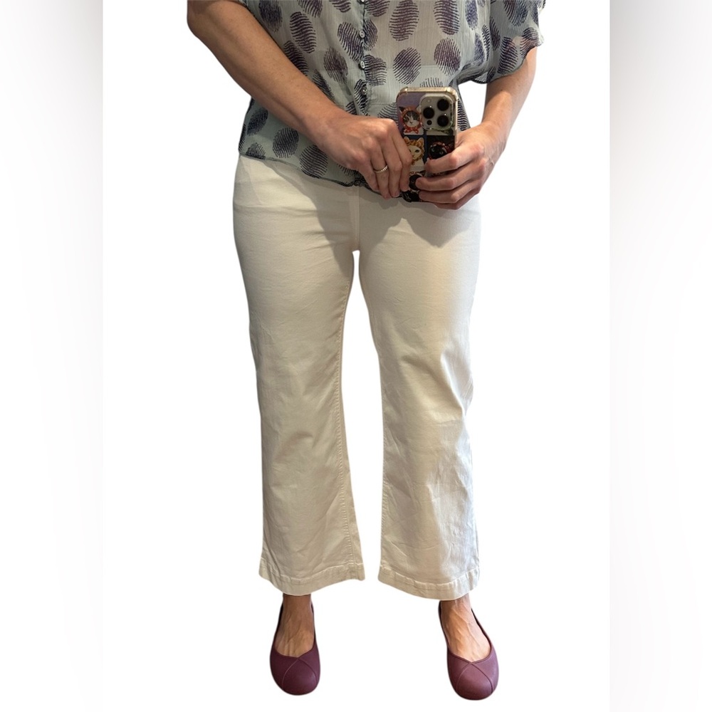 Draper James RSVP White Wide Leg Denim Pants